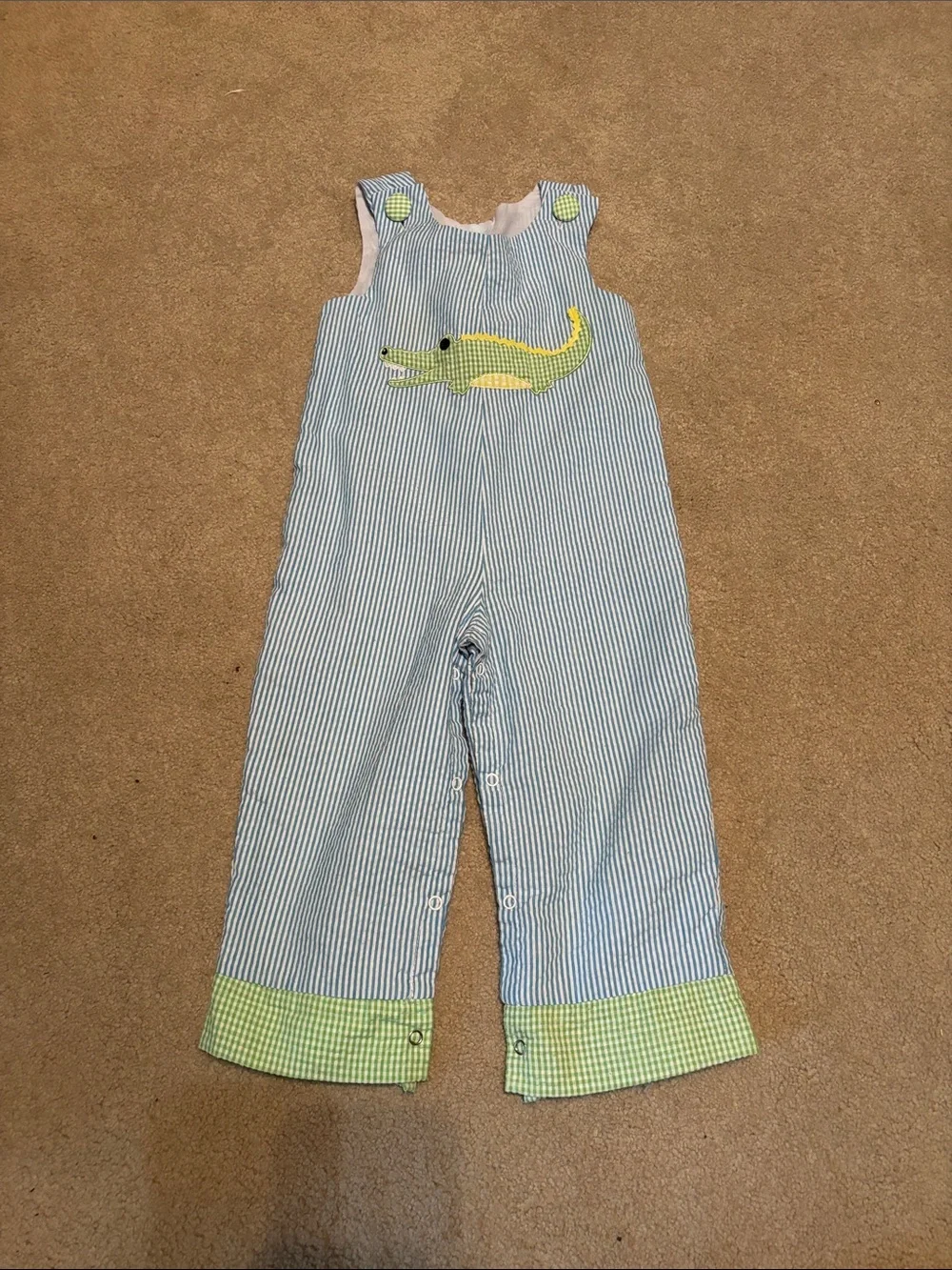 Alligator seersucker little boys outfit